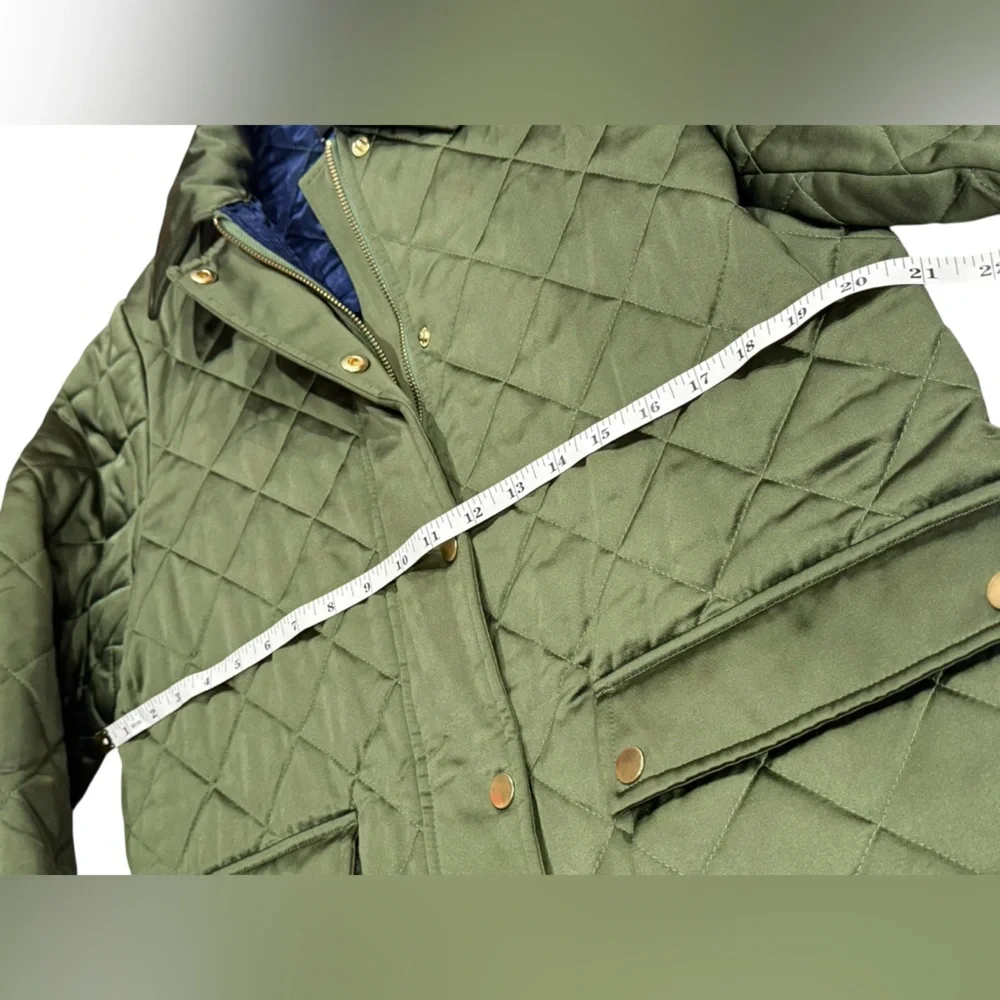 J. Crew Collection Women's Quilted Barn Jacket™ in High-shine Satin Green‎ Small
